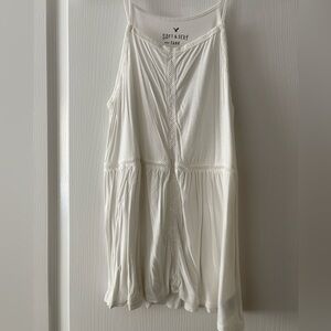 American Eagle White Flowy Tank Top